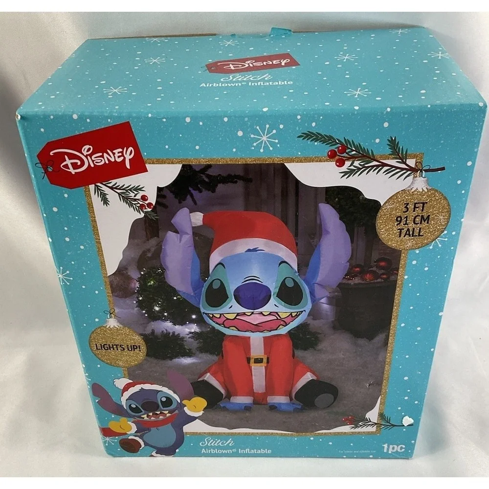 Disney 3 ft Stitch in Santa Suit Airblown Inflatable Gemma Lights Up